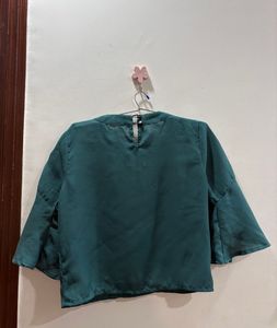 Title: Stylish Teal Green Flared Sleeve