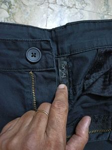 Black Semi Formal Cotton Lycra Blend Pants