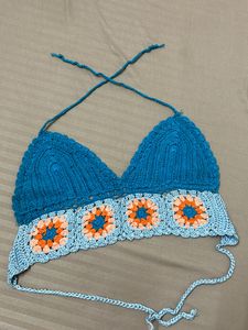 Blue Crochet Bralette