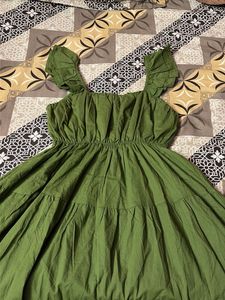 Green Tiered Midi Dress - NeW