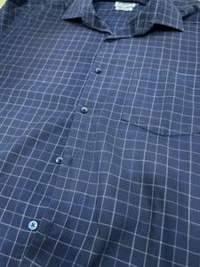 Men's Blue Checkered Formal Shirt