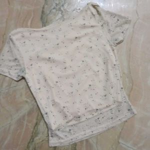 Floral Print Cowl Neck Top