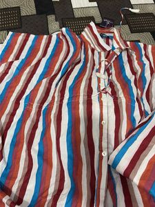Vibrant Striped Button-Up Shirt