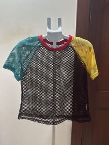 Mesh Color Block T-Shirt