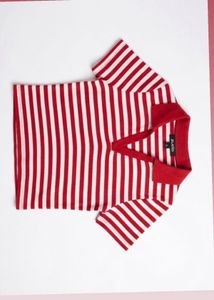 Striped Collared Crop Top