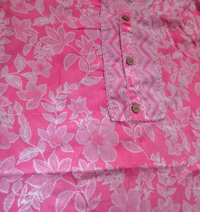 Pink Floral Kurta