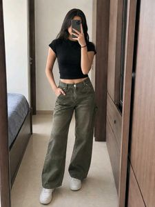 Mango Olive Green Cargo Pants