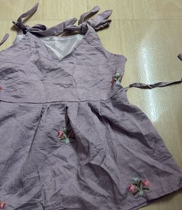 Embroidered Lavender Peplum Top