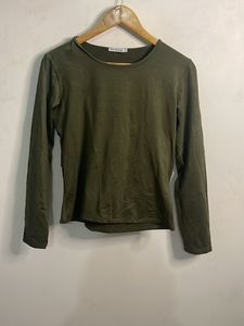 Olive Green Long Sleeve Top