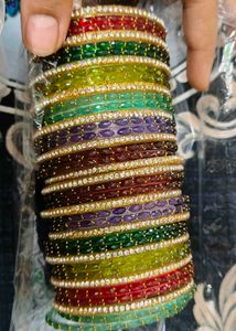 37 set of glass Bangles
