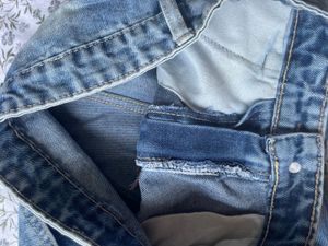 Washed Blue Cargo Jeans