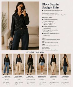 Sparkling Black Lace Blouse with Jeans