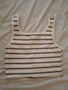 H&amp;M Striped Cropped Tank Top