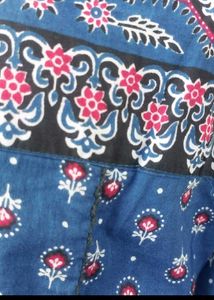 Elegant Blue Printed Kurta Set with Dupatta