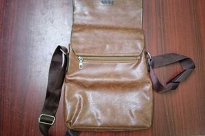 Jeep Brown Faux Leather Crossbody Bag