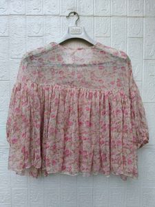 New with tag Korean Boho Floral Print Blouse
