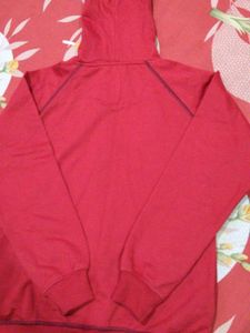 Red Zip-Up Hoodie with "Future Leader" Print