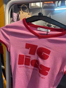 Cute Pink "76 Lies" T-Shirt