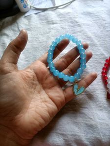 2-Beaded Heart Charm Bracelets
