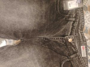 trendy charcoal baggy jeans