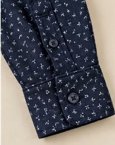 Men's Printed Navy Blue Shirt