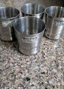 Set of 4 Stainless Steel tea/coffee Glasses