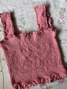 Smocked Ruffle Crop Top