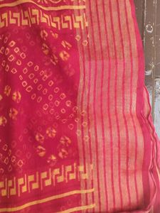 Red Bandhani Saree with Blouse