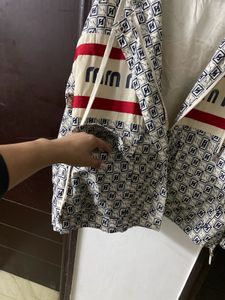 Retro Patterned Windbreaker Jacket