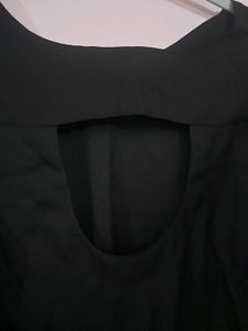 Black Embroidered Rose Top