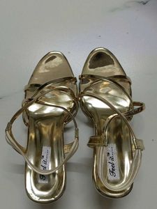 Stylish Gold Strappy Heels