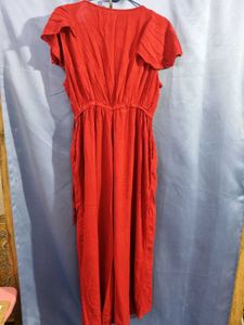 Red Ruffled Jumpsuit