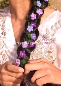 Handmade Crochet Flower Hair Garland
