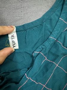 Green Tassel Accented Blouse