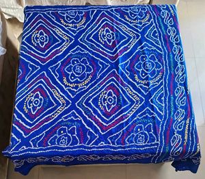 Vibrant Blue Bandhani Saree