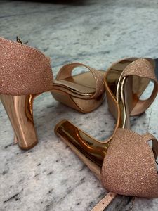 Rose Gold Glitter Platform Heels