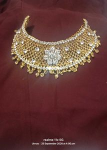 Gold Plated Kundan Choker Necklace Set with Matchi
