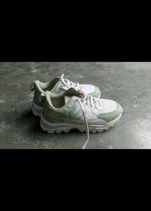 Stylish White &amp; Mint Green Sneakers