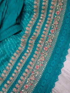 anarkali organza tissue suit