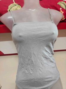 Grey Spaghetti Strap Bodysuit