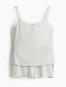 H&amp;M Ribbed Lace Night Suit - Top &amp; Shorts