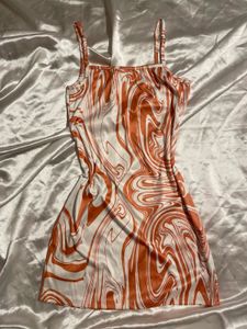 Orange Swirl Mini Dress