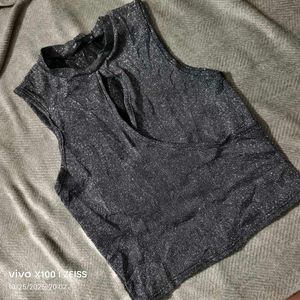 342510. Sparkly Sleeveless Crop Top