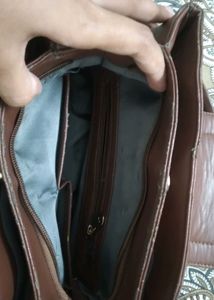 Classic Brown Faux Leather Shoulder Bag