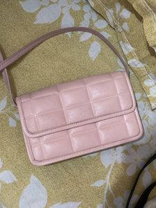 Chic Quilted Pink Crossbody Bag