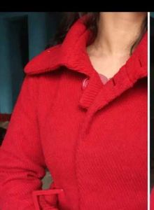 Classic Red Belted Coat