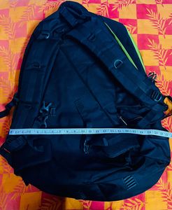 FASTRACK Durable Black Backpack with Lime Accents