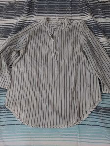 Striped V-Neck Long Sleeve Blouse