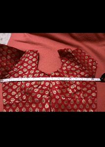 Red Brocade Blouse