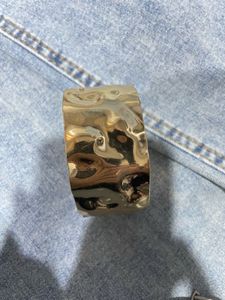 Hammered Gold Tone Cuff Bracelet